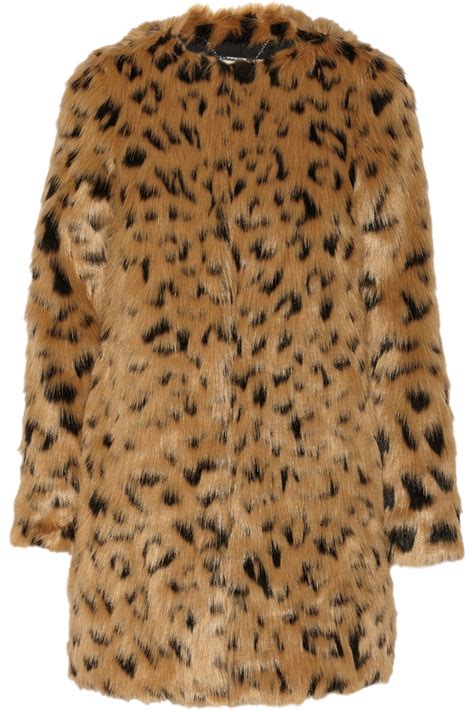 michael kors leopard faux fur coat|michael kors puffer coat women.